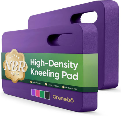 Grenebo 2-Pack 1.6" Extra Thick NBR Foam Garden Kneeling Pads, Ultra Soft Cushion Kneeling Pads for Gardening, Gardening Kneeling Pad for Baby Bathing, Work, Exercise, 17.3×11×1.6 in, Black