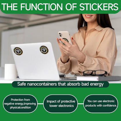 6 Pieces Blocker Protection Neutralizers Stickers for Cell Phones Tablets Laptops Computer WiFi Printer TV Electronic Devices Black