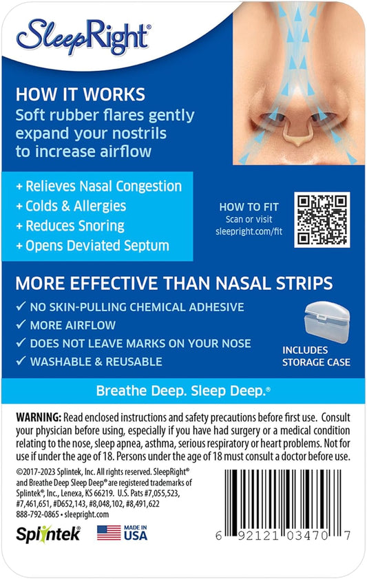 SleepRight Intra-Nasal Breathe Aids Breathing Aids for Sleep Nasal Dilator Snore Reducer - 2 Pack (4 Count)