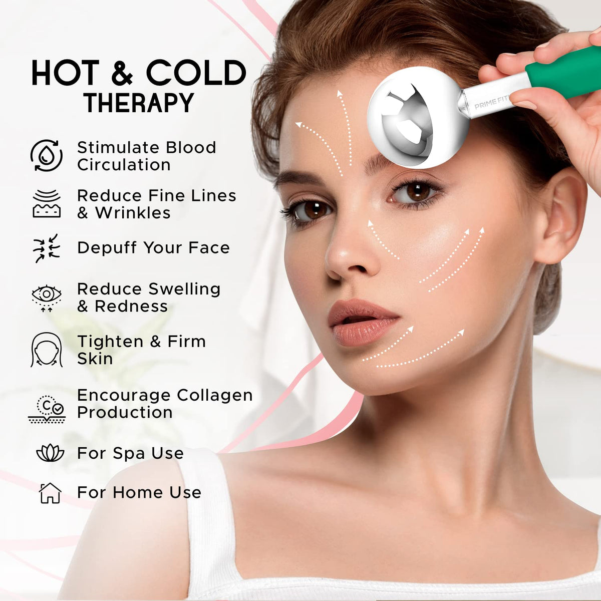 Ice Globes for Facials | Unbreakable Steel Cooling Roller | Cryo Sticks for Face | Massager for Face Neck & Eyes | Skin Care for Dark Circles, Puffiness, Wrinkles, Collagen Production (White)