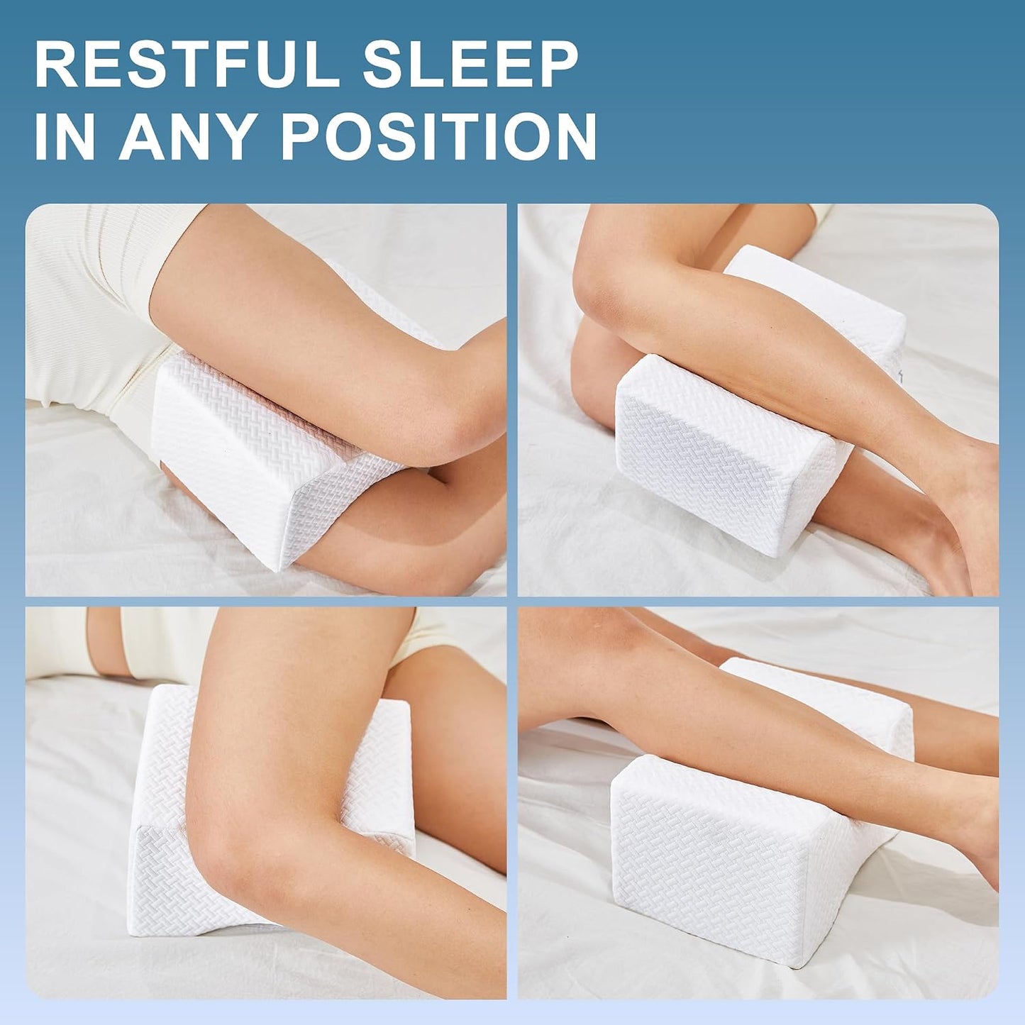 UJPFEO Knee Pillow for Side Sleepers, Leg Pillow for Sciatica, Back, HIPS, Knees, Joints Pain Relief,Pillows for Between Legs While Sleeping Spine Alignment Support & Relieves Pressure