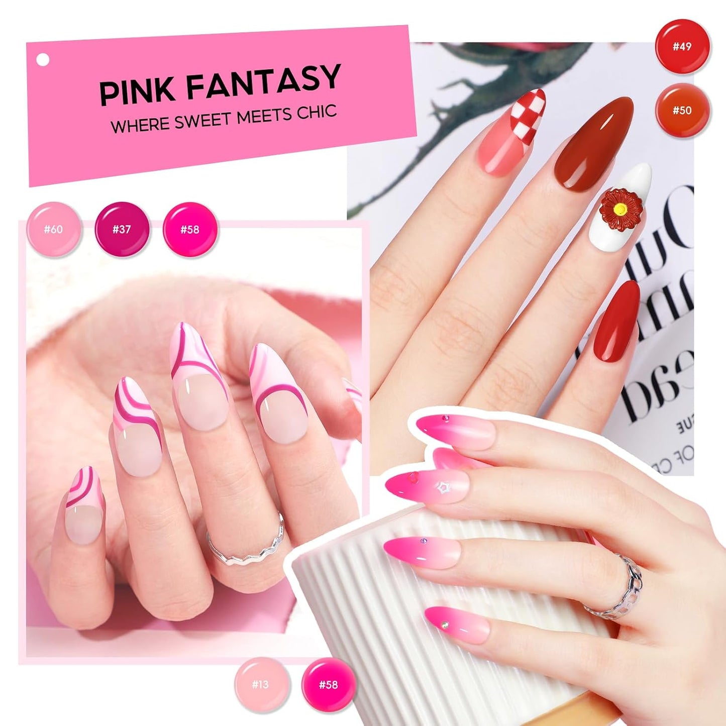 COSCELIA 53pcs Gel Nail Polish Kit with U V light and Drill Starter Kit 35 Colors Gel Nail Polish with 5pcs Top Base Coat Nail Art Professional Gel Manicure Kits Gifts for Women Teens Girls