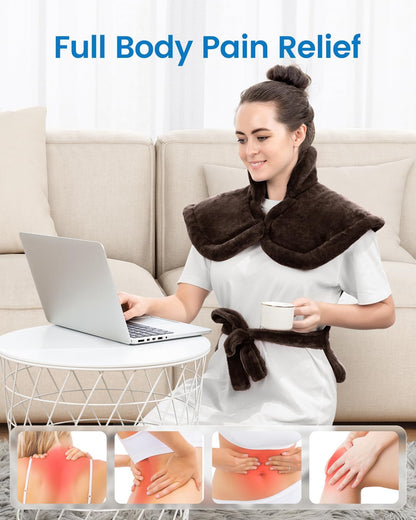 RENPHO Fathers Day Dad Gifts, Electric Heating Pad - 6 Heat Levels for Neck Shoulder and Back, Birthday Gifts for Women Men, Weighted Pad for Snug Fit, ETL Certified, FSA Eligible, 24"x33" Gray