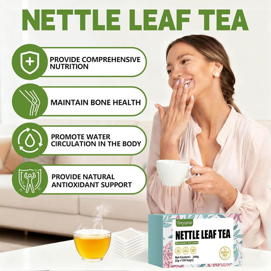 Nettle Leaf Tea Bags–120 Tea Bags (2g/Bag), Crafted with 100% Natural Nettle Leaves Caffeine-Free | Sugar-Free | Gluten-Free | Vegan | Eco-Friendly Tea Bags