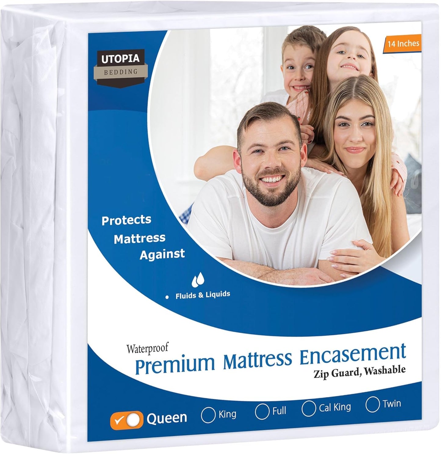 Utopia Bedding Premium Waterproof Bed Bug Mattress Cover, Twin Zippered Mattress Protector, 8 Inches Deep, Dust Mite Proof 6-Sided Mattress Encasement for Bed