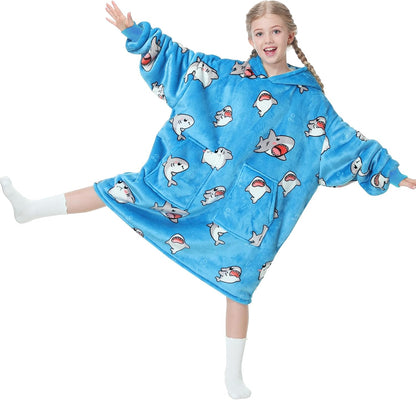 Aemicion Strawberry Blanket Hoodie,Oversized Sherpa Wearable Hooded Blanket,Warm Cozy Sweatshirt Gifts for Women Girls Adult