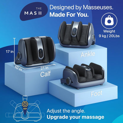MIKO Shiatsu Foot Massager for Circulation & Pain Relief - Deep Tissue Kneading, Heat Therapy for Plantar Fasciitis, Neuropathy, Diabetics - Fits Up to Size 15