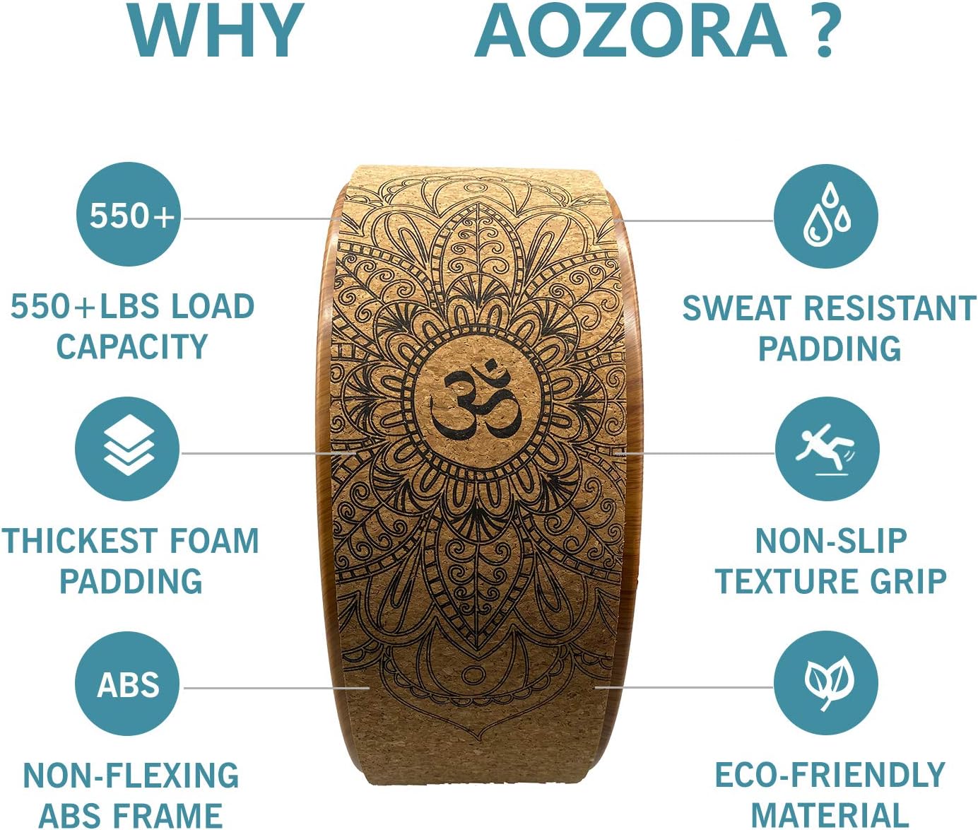 Aozora Yoga Wheel 13" with Most Detailed Book Step by Step Guide on How to Do 30+ Poses! Perfect for Stretching and Improving Backbends