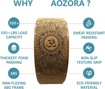 Aozora Yoga Wheel 13" with Most Detailed Book Step by Step Guide on How to Do 30+ Poses! Perfect for Stretching and Improving Backbends