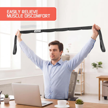 Stretching Strap for Physical Therapy and Home Rehab, 10 Loops Non-Elastic Yoga Strap for Hamstring, Calf and Back Stretching, Mobility, Exercise, Pilates, Flexibility