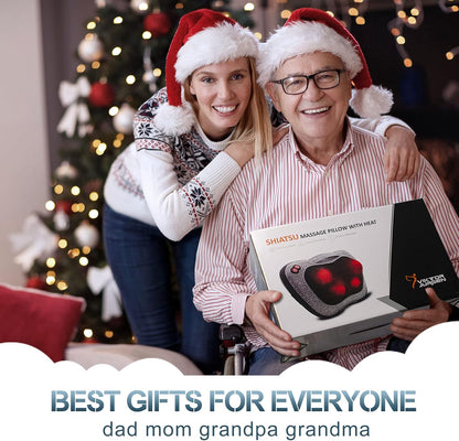 VIKTOR JURGEN Shiatsu Back Massager with Heat – Deep Tissue Massage for Neck, Shoulder, Back Pain Relief, Electric Kneading 3D Massage Pillow, Christmas for Men Women Dad Wife Mom Gifts (NOT Cordless)