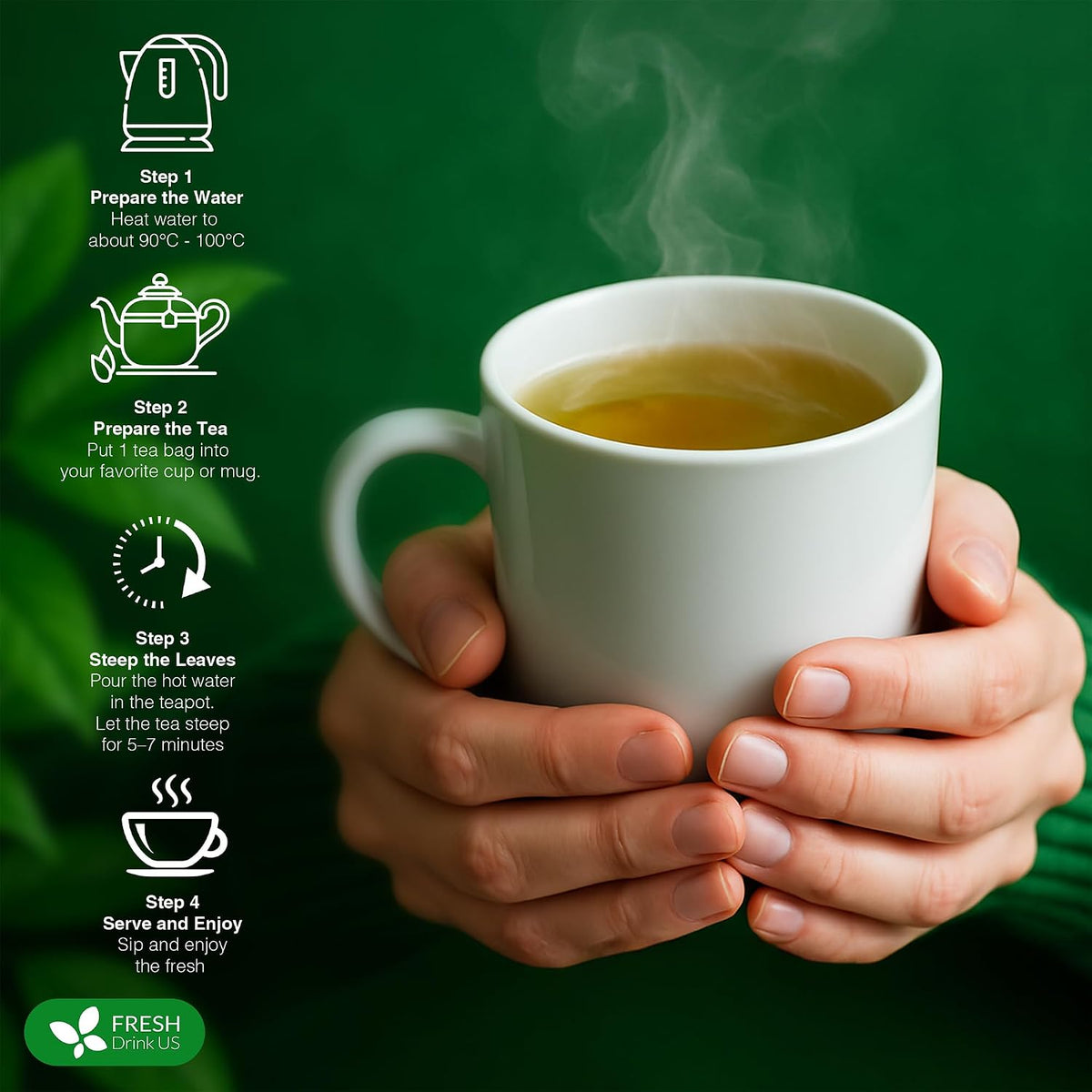 FreshDrinkUS, 12 Packs of Premium Herbal Men Support Tea – Ginseng Six Treasure Blend, 9 Powerful Ingredients, 10g/Bag – Men's Wellness Tea with Ginseng and Five Treasure Aid Root.