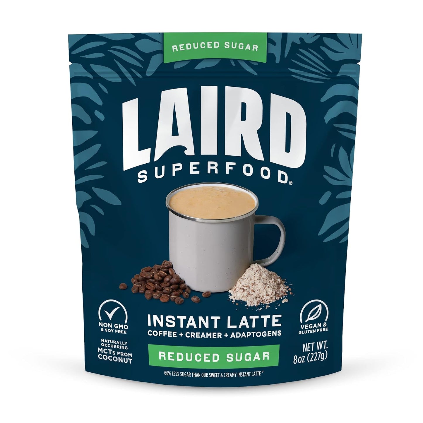 Laird Superfood Chai Instant Latte with Adaptogens - Instant Chai Tea Powder with Superfood Coconut Creamer - Gluten Free, Non-GMO, Vegan, 8 oz. Bag, Pack of 1