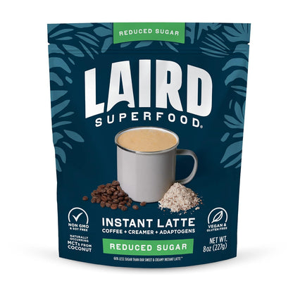 Laird Superfood Chai Instant Latte with Adaptogens - Instant Chai Tea Powder with Superfood Coconut Creamer - Gluten Free, Non-GMO, Vegan, 8 oz. Bag, Pack of 1