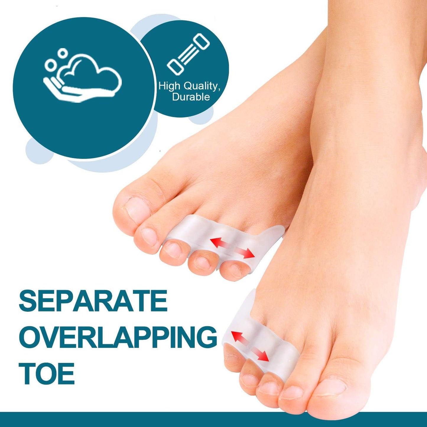 Povihome 10 Pack Pinky Toe Separator and Protectors for Overlapping Toe, Curled Pinky Toes - Spacers for Morton's Neuroma Pain Relief