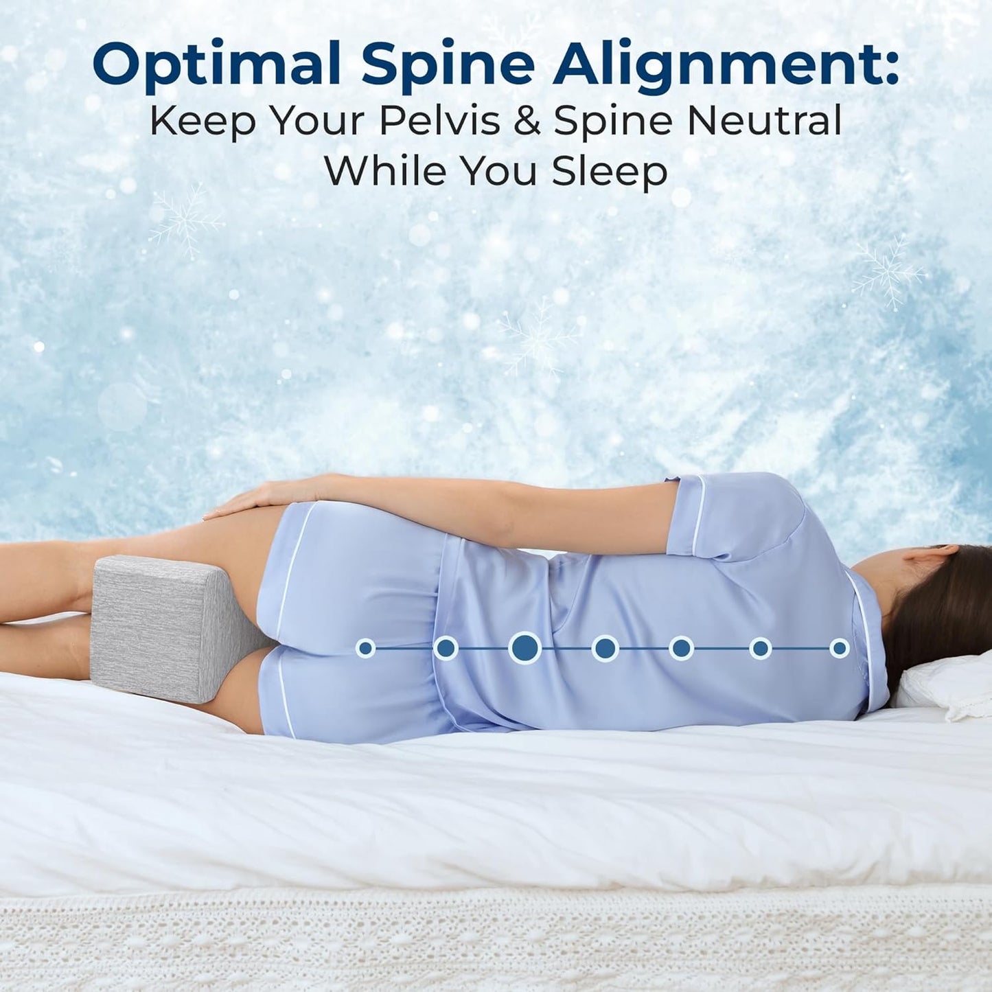 5 STARS UNITED Knee Pillow for Side Sleepers - Hip Pain Relief, Memory Foam Leg Cushion for Side Sleeping - Between Legs Pillow for Sciatica & Lower Back Pain, White