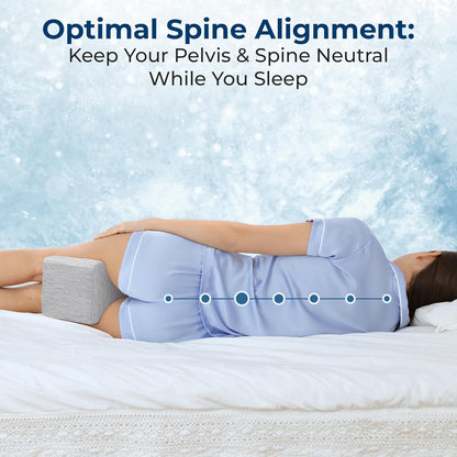 5 STARS UNITED Knee Pillow for Side Sleepers - Hip Pain Relief, Memory Foam Leg Cushion for Side Sleeping - Between Legs Pillow for Sciatica & Lower Back Pain, White