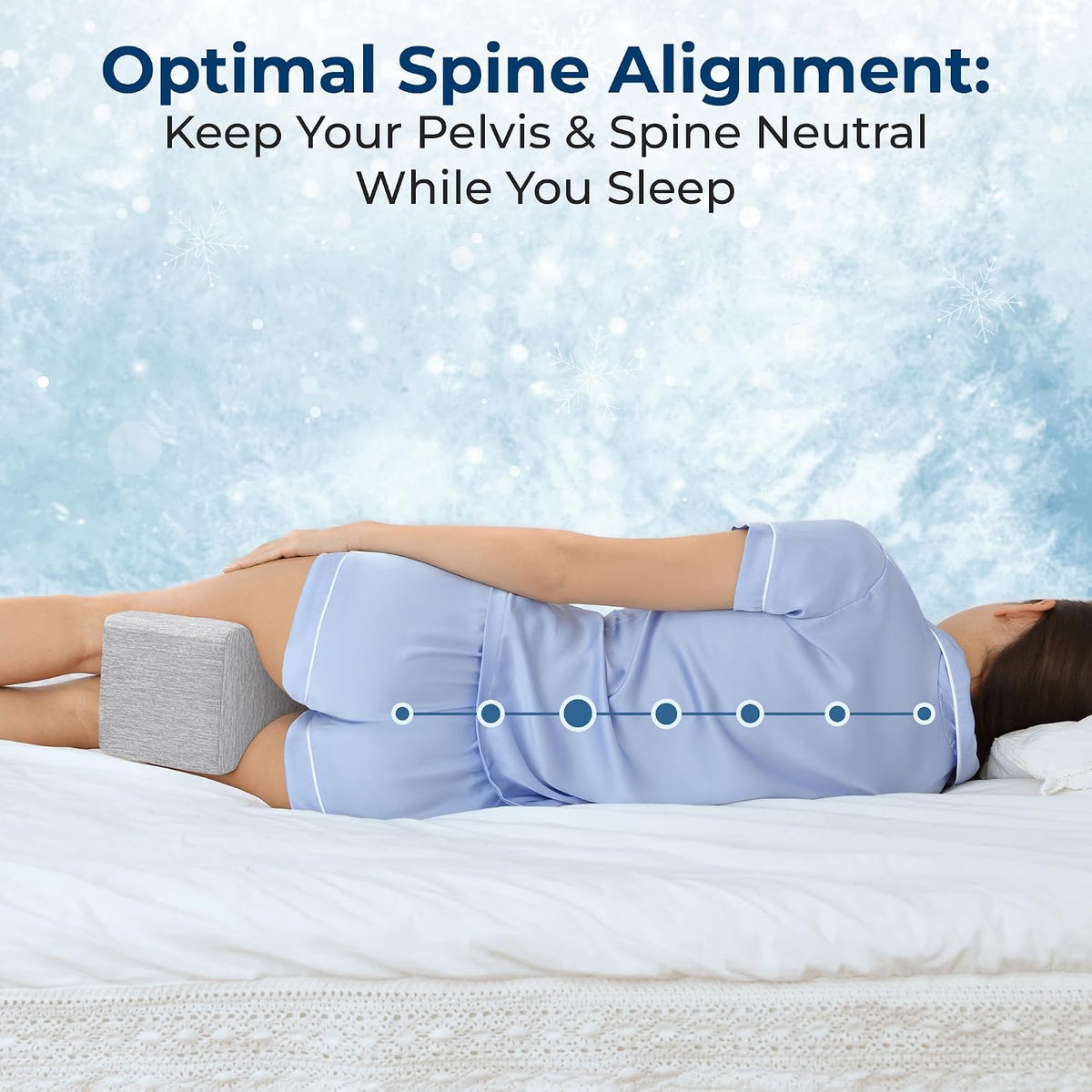 5 STARS UNITED Knee Pillow for Side Sleepers - Hip Pain Relief, Memory Foam Leg Cushion for Side Sleeping - Between Legs Pillow for Sciatica & Lower Back Pain, White
