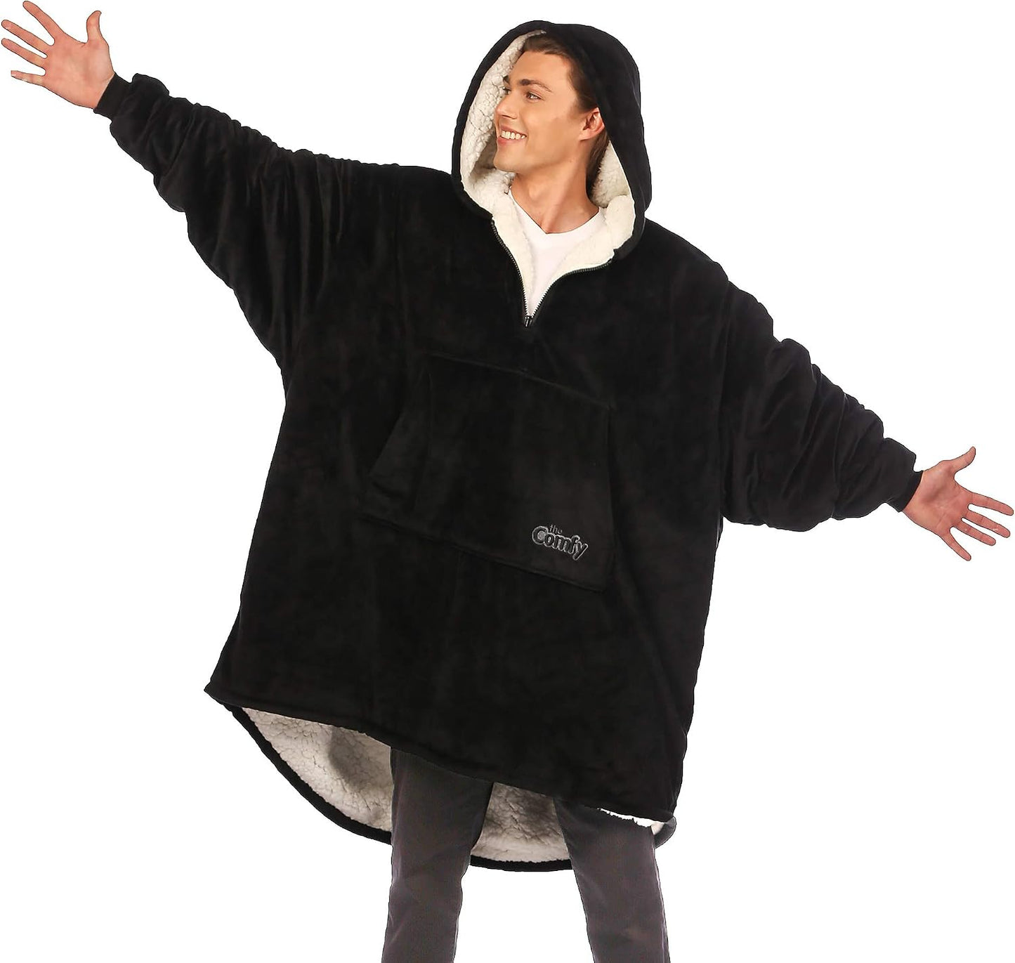 THE COMFY Original | From Shark Tank | Patented | Oversized Sherpa Wearable Blanket Hoodie| Gift for Women & Men | One Size