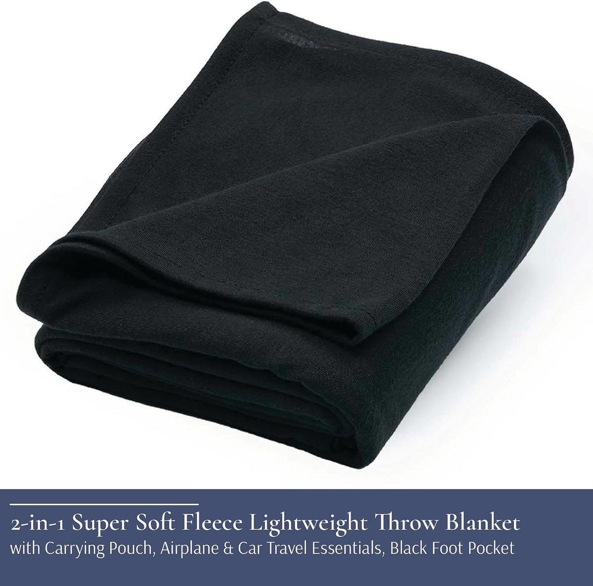 Brookstone Travel Blanket 2-in-1 Soft Throw with Carrying Pouch