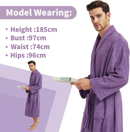 Ramesses Bathrobe Mens,Premium Thick Terry Cloth Bathrobe,Towel Bath robe Long–Staple Combed Men's Cotton Robe