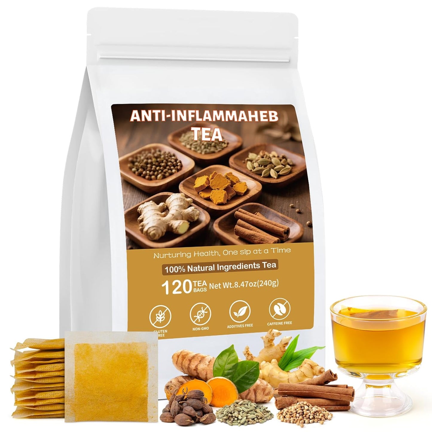 Liver Detox Tea, Chinese Kidney and Liver Cleanse Detox Herbal Tea Support Kidney Healthy Function with 11 Precious Ingredients Formula (1 Pack/15 Bags)