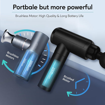 arboleaf Massage Gun Deep Tissue, Balance of Power & Portability Full-Metal Percussion Massager with Silent Brushless Motor - Ultra-Quiet Pocket-Sized for Athletes Back Pain Relief Home Office Travel