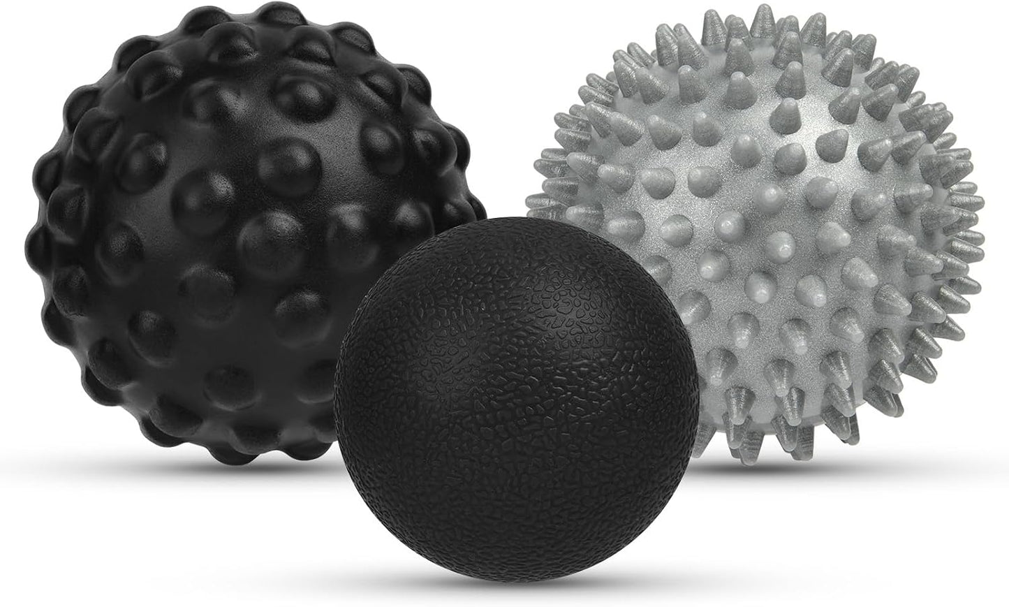 URAQT Spiky Massage Ball Set, 2 Pack Physical Therapy Massage Balls, Hard Lacrosse Ball & Spiky Massage Ball for Myofascial Release and Trigger Point Deep Tissue Massage (Blue)
