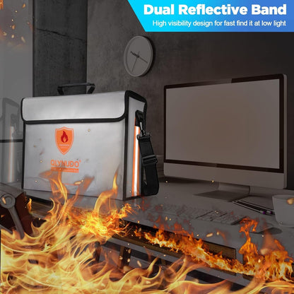Large Fireproof Bag for Documents, Fire Safe Box for 3-Ring Binders