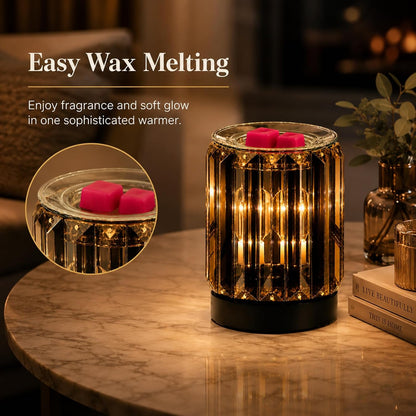 Melting Heater Electric Burning Wax Burner Electric Essential Oil Warmer Incense Wax Melt Warmer Night Light Aroma Decorative Lamp for Gifts & Decor(Golden)
