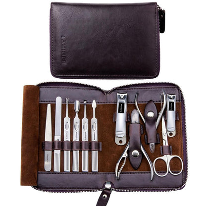FAMILIFE Stainless Steel Manicure Set 11-in-1 Professional Nail Clipper Kit