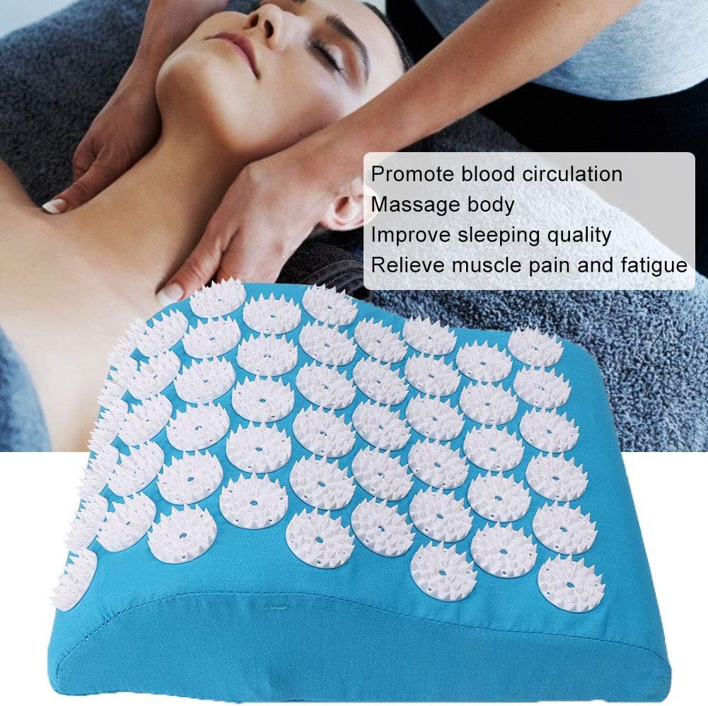 Acupressure Pillow,Sponge Massage Cushion Promote Blood Circulation Acupressure Mat for Muscle Pain & Headache(Blue)