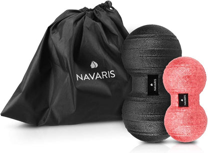 Navaris Double Massage Ball - Peanut Shaped Self-Massage Balls Trigger Point for Muscle Relaxation - Peanut Balls
