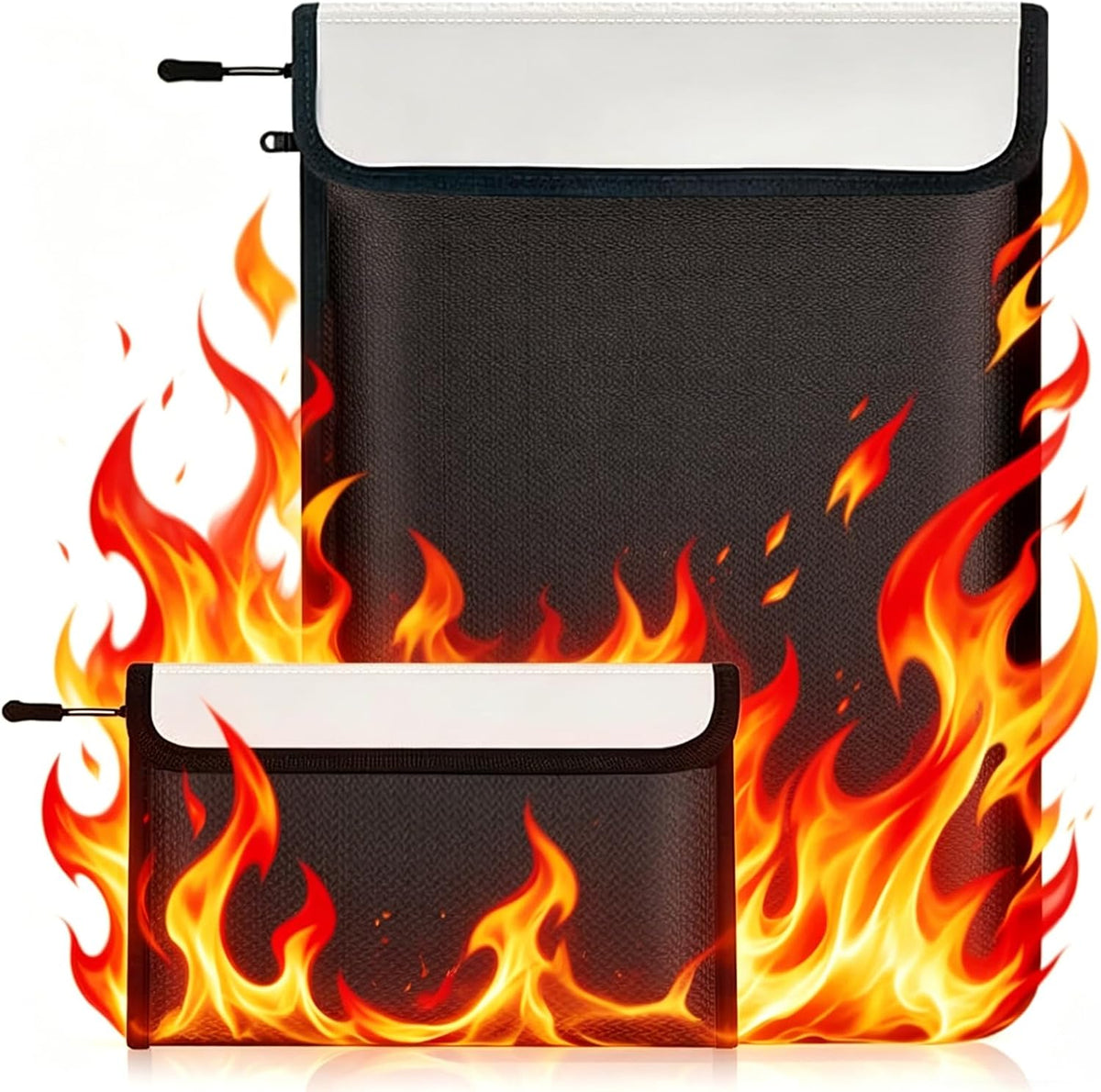 Fireproof Waterproof Document Bag Upgraded Two Pockets - 4200℉ Protection
