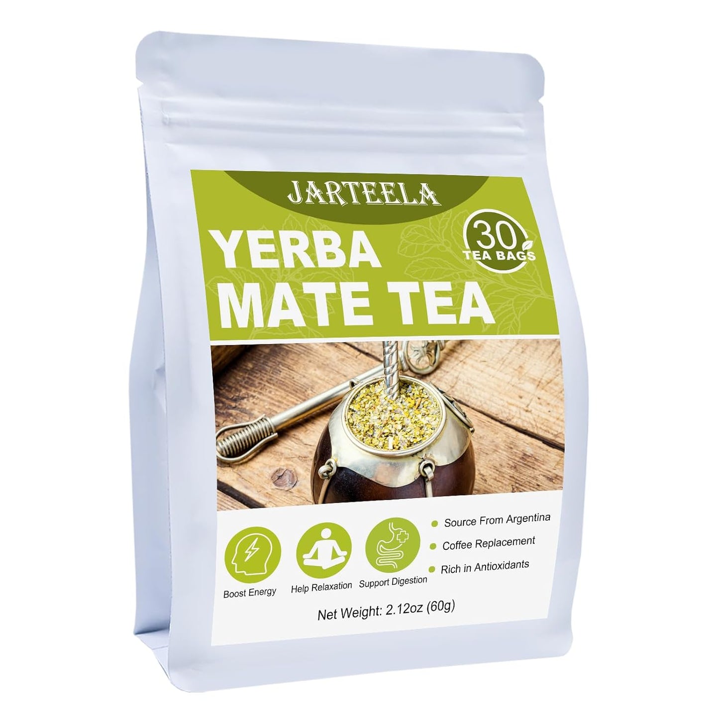 Jarteela Lemon Balm Tea, 1.5g x 60 Count - Natural Melissa Officinalis - Pyramid Herbal Lemon Balm Tea Bags for Digestion - Non-GMO - Caffeine-Free