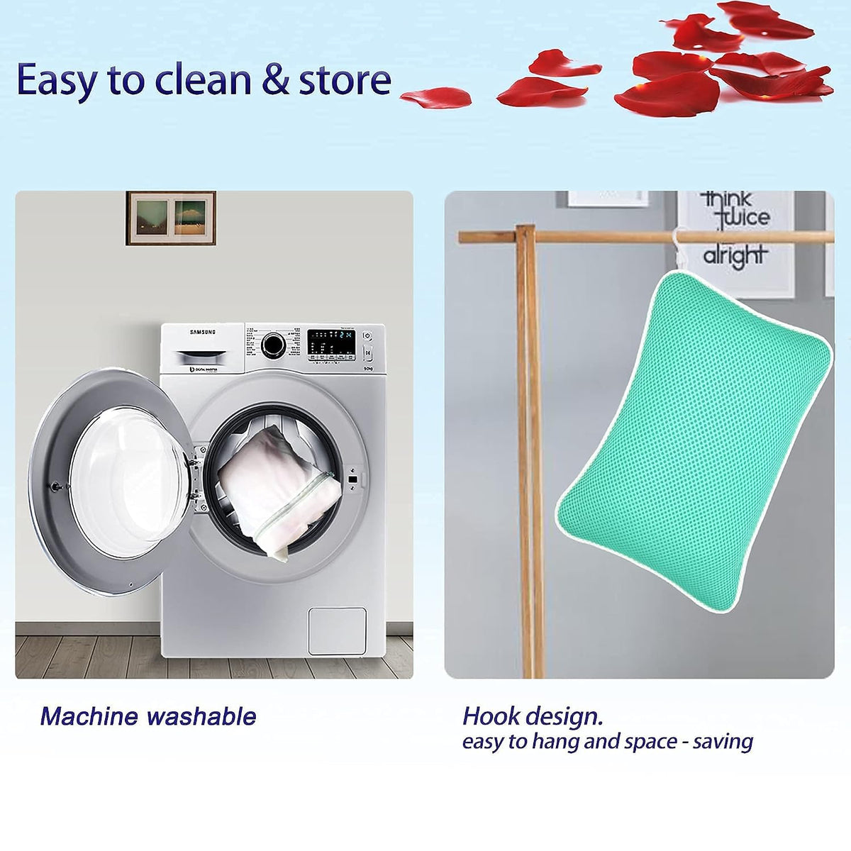 Bathtub Pillow, Non Slip, Breathable Soft, Comfortable Head Neck Support, Machine Washable, 2 Large Suction Cups (White)