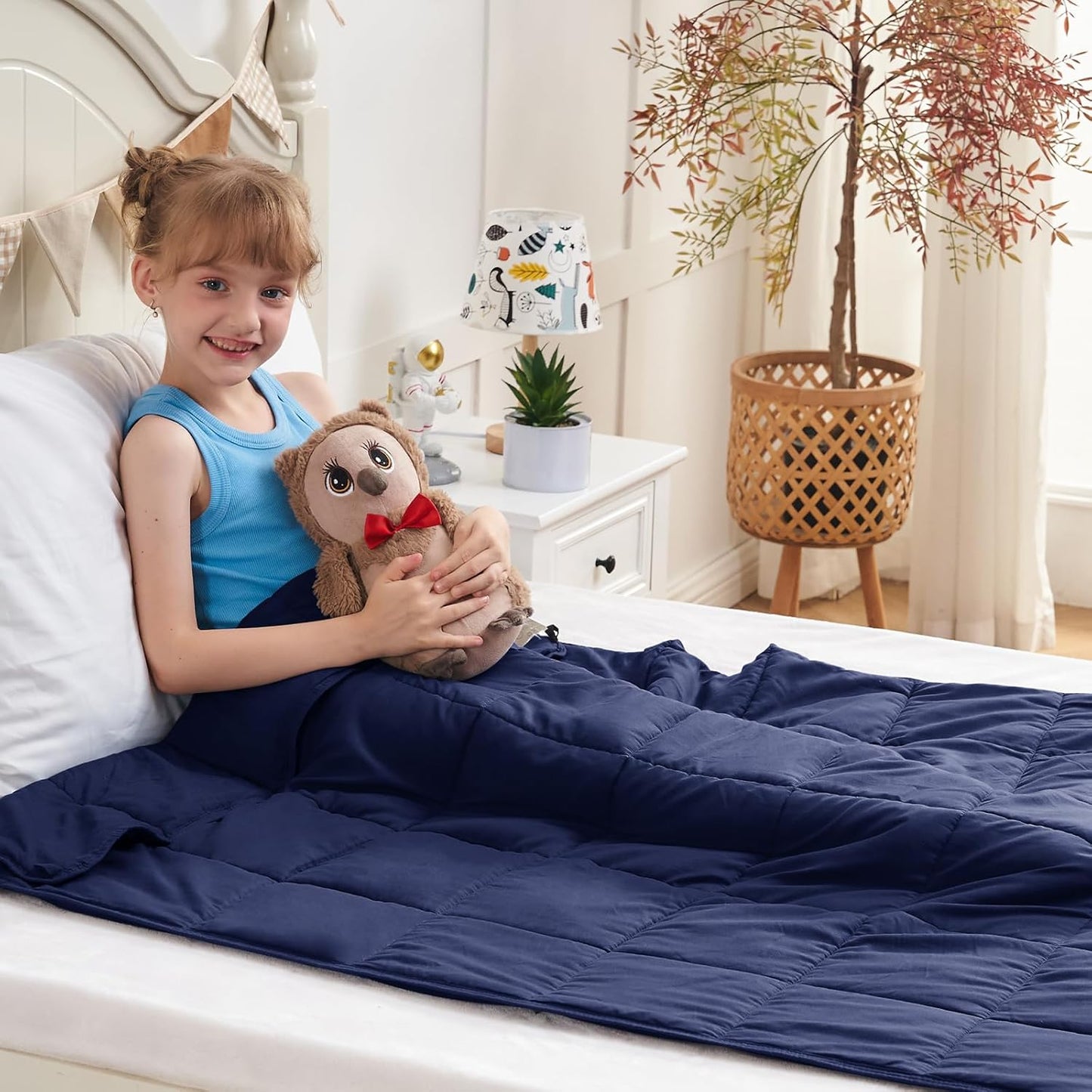 yescool Weighted Lap Pad 2 Pounds Weighted Lap Blanket, Space Plane Small Weighted Blanket, Weighted Throw Blanket Gifts for Travel Indoor Outdoor, 20"x30"