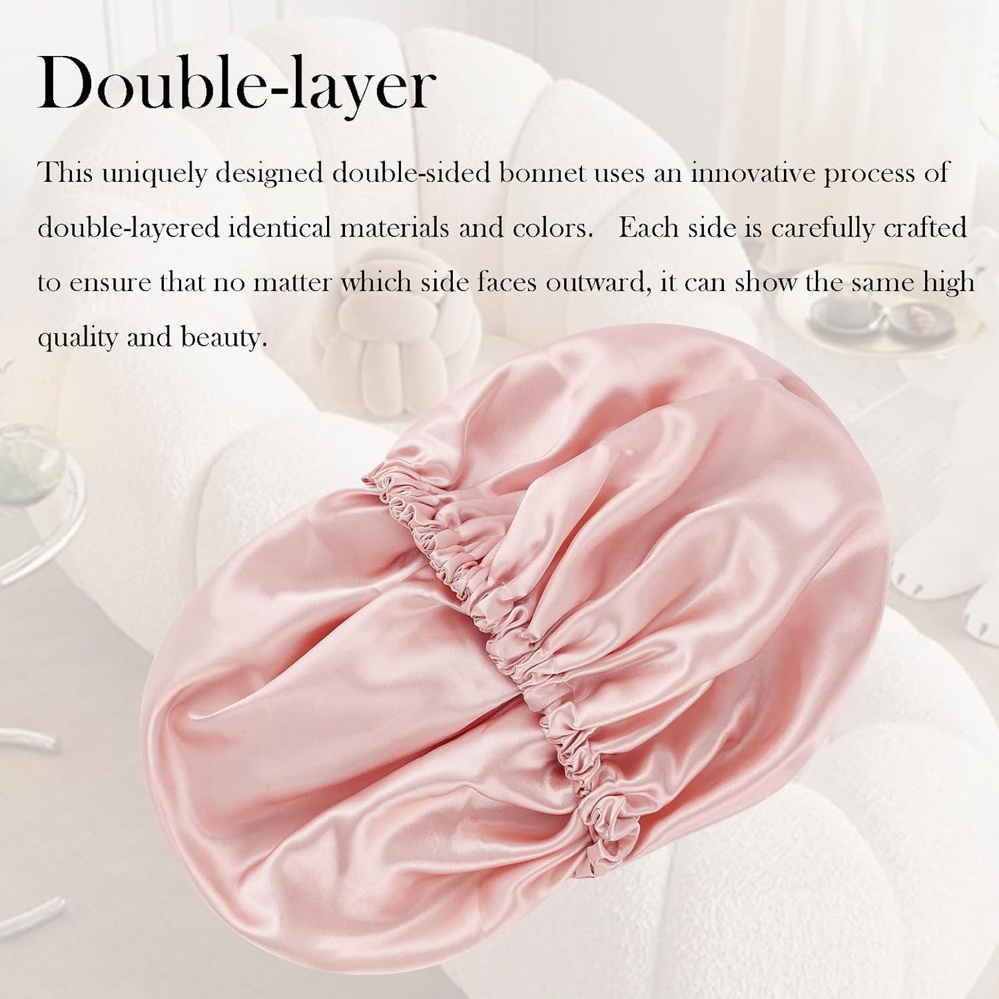 Satin Bonnet Double Layer Silk Bonnet for Sleeping Women for Natural Curly