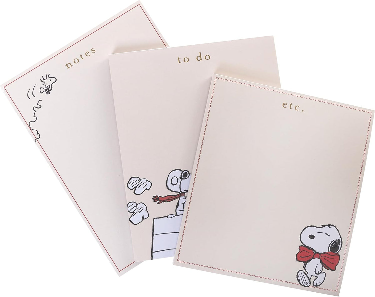 Graphique Peanuts Scallop List Pad, Cute Memo Notepad for To Do Lists and Daily Notes, 80 Perforated Sheets, Luxe Sketch Paper, Slim Desk Pad for Office, Home, School, Daily Planning