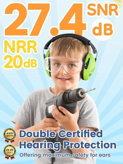 Dr.meter Ear Muffs for Noise Reduction: 27.4SNR Noise Cancelling Headphones for Kids Adults, EM100 Adjustable Hearing Protection Earmuffs for Monster Jam, Autism Sensory, Concerts, Fireworks- 3PACK