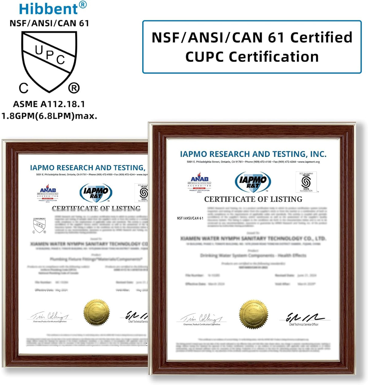 Hibbent NSF/ANSI/CAN 61 & cUPC Certified Faucet Aerator, Chrome