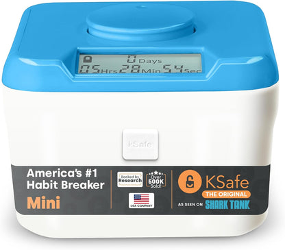 Kitchen Safe Time Locking Container (Medium), Timed Lock Box for Cell Phones, Snacks, and other unwanted temptations (White Lid + 5.5” Clear Base)