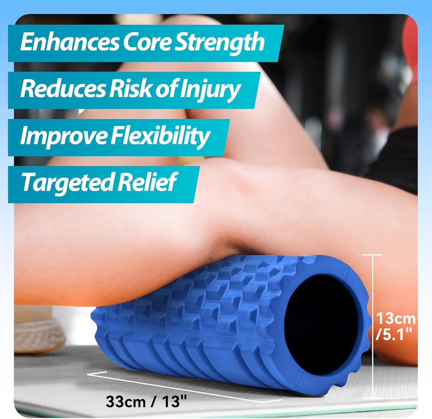 Krightlink Foam Roller High Density 13" Patented Exercise Roller for Deep Tissue Muscle Massage, Muscle Massage and Myofascial Trigger Point Release, Relieves Muscle Pain, Improves Mobility (Orange)