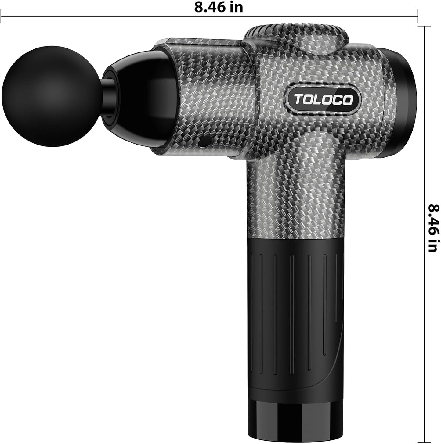 TOLOCO Massage Gun, Deep Tissue Back Massage for Athletes for Pain Relief, Percussion Massager with 10 Massages Heads & Silent Brushless Motor, Fathers Day Dad Gifts, Grey
