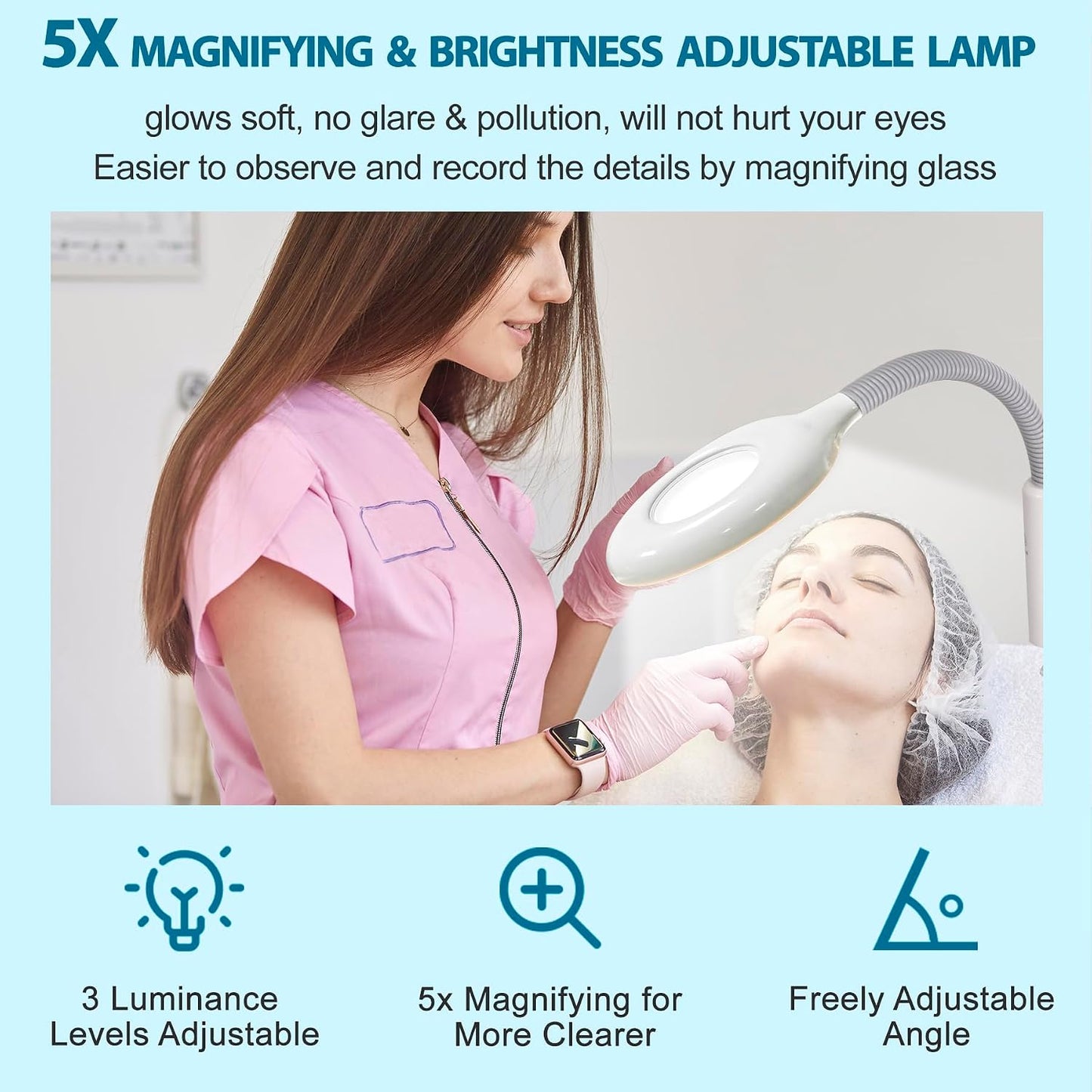 Nova Microdermabrasion Professional 2 in 1 Facial Steamer for Face Deep Cleaning Ozone Face Steamer with 5X Magnifying Lamp Hot Mist Function for Salon Spa Home Beauty Equipment
