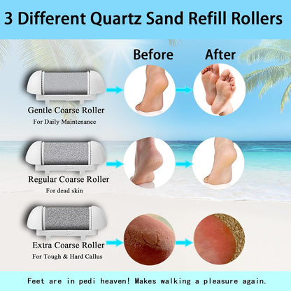 Callus Remover for Feet Electric Foot File, 13-in-1 Professional Pedicure Tools Foot Care Kit, Foot Scrubber Pedi for Hard Cracked Dry Dead Skin, 3 Rollers, 2 Speed, Battery Display (Black2)