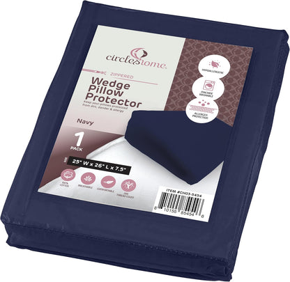 CirclesHome Pillow Protectors 4 Pack Standard Zippered - 100% Cotton Breathable Pillowcases - Protects Pillows from Dirt, Dust and Debri (Standard - Set of 4 - 20x26)