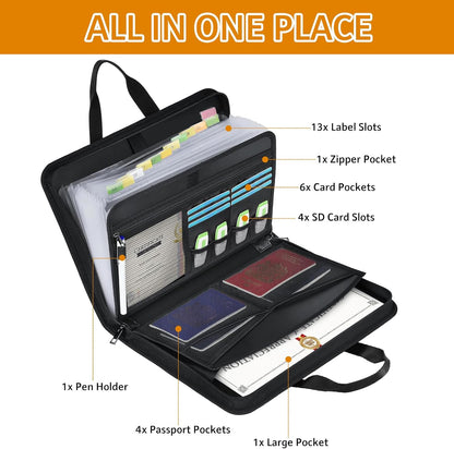 onvvippiv Important Document Organizer Folio Accordion File Organizer