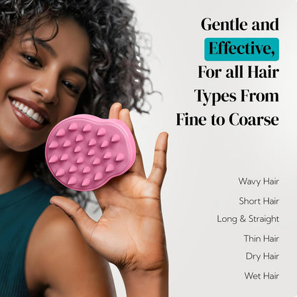 HEETA Hair Scalp Massager Shampoo Brush 2 Pack, Soft Silicone Bristles to Remove Dandruff, Waterproof Hair Scrubber for Both Wet Dry Use, Suitable for Men & Women (Green & Black)