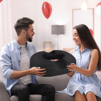 BlissTrends Donut Pillow Seat Cushion,Donut Chair Cushions for Postpartum Pregnancy & Hemorrhoids,Tailbone Pain Relief Cushion,Memory Foam Lifting Cushions for Office&Home Chairs (Black)